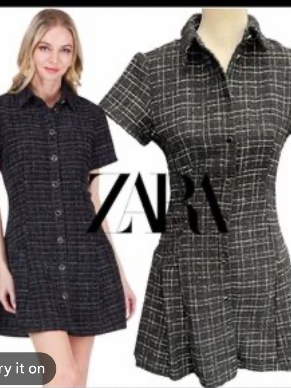 NWT ZARA Tweed Mini Dress